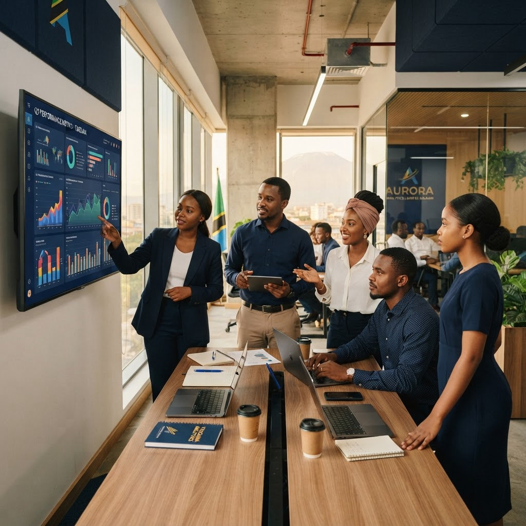 TIDA TZ team collaborating on business growth analytics